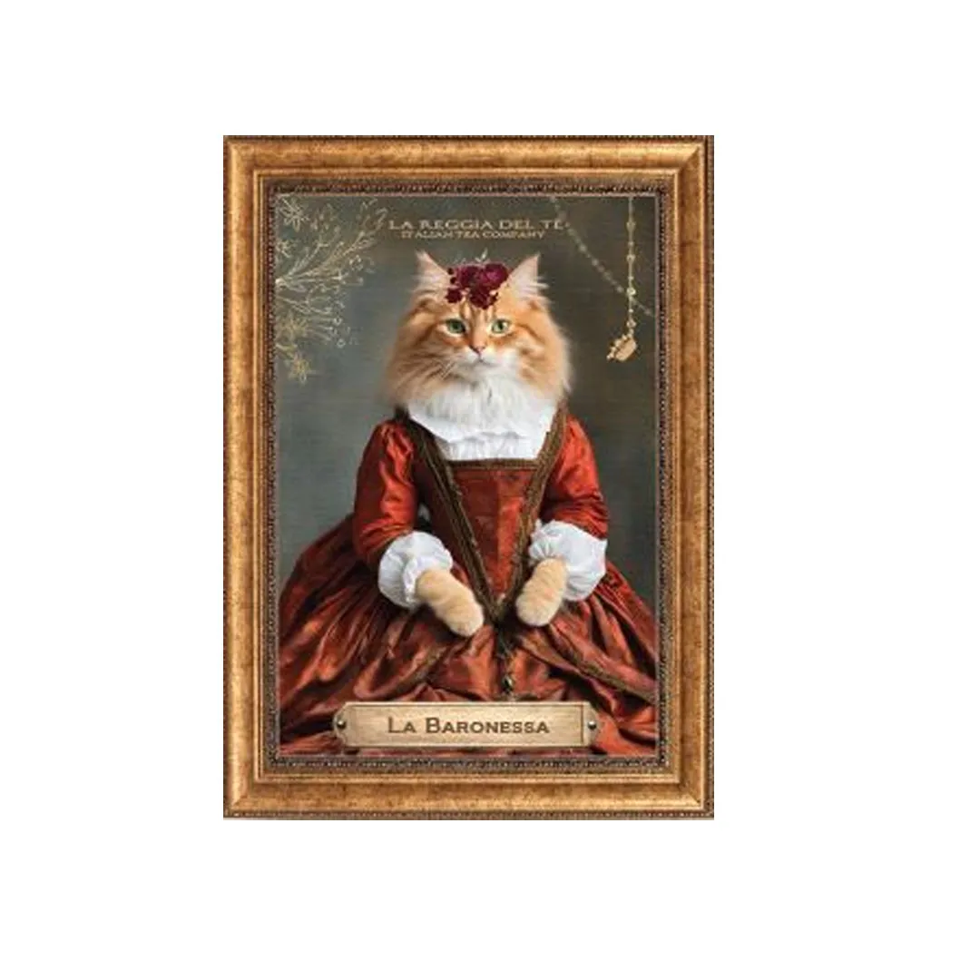 Gli AntenaTea La Baronessa Tè in foglia 60 grammi con Dosatore in acciaio dorato e Cartiglio