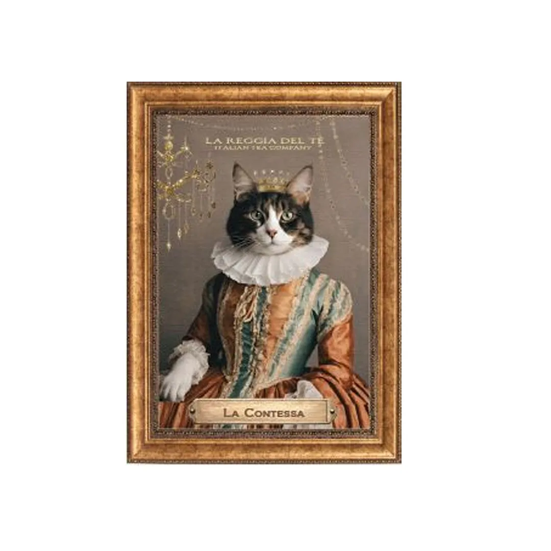 Gli AntenaTea La Contessa Tè in foglia 50 grammi con Dosatore in acciaio dorato e Cartiglio