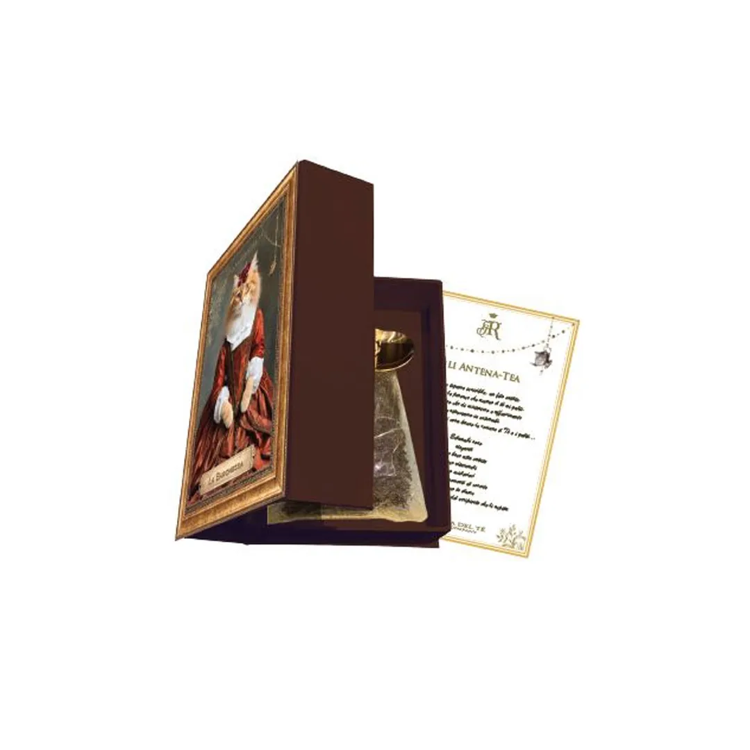 Gli AntenaTea La Baronessa Tè in foglia 60 grammi con Dosatore in acciaio dorato e Cartiglio - immagine 2