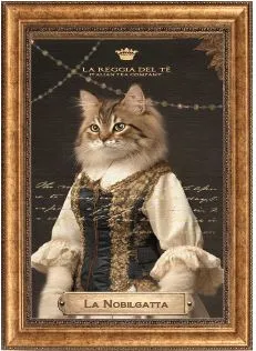 Gli AntenaTea La Nobilgatta Tè in foglia 60 grammi con Dosatore in acciaio dorato e Cartiglio