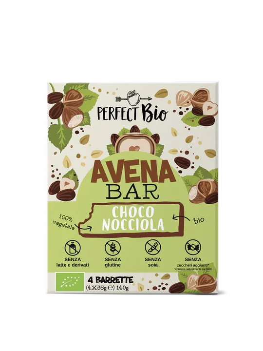 Perfect Bio Avena Bar Cacao e Nocciola 4 Barrette da 35 grammi