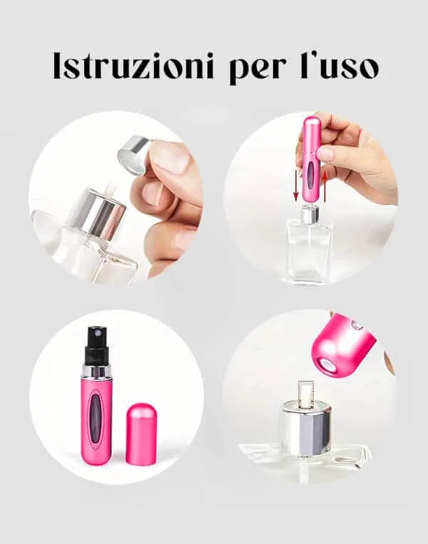 Porta Profumo da Viaggio Rosa 5ml - immagine 2