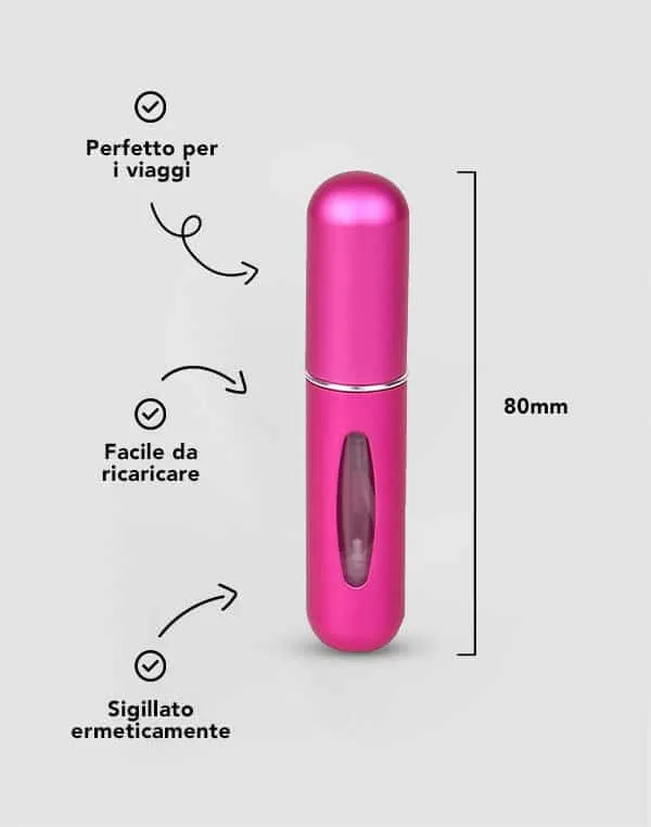 Porta Profumo da Viaggio Rosa 5ml - immagine 3