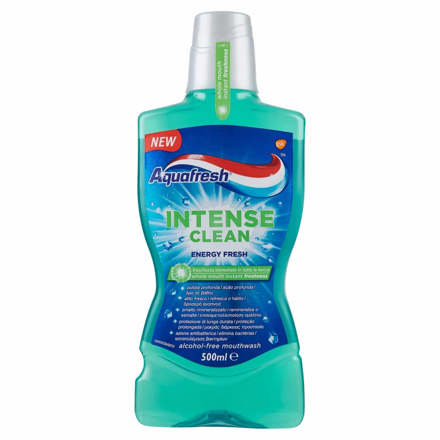 Aquafresh Colluttorio Intense Clean Denti Lingua 500 ml