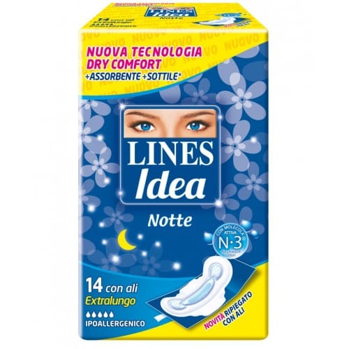 Lines IDEA Notte Extralungo Flusso Intenso 14 Assorbenti