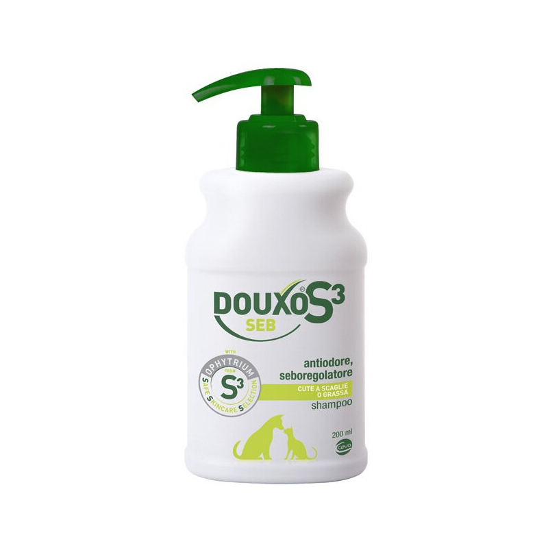 DOUXO S3 SEB SHAMPOO (200 ml) – Shampoo per cani e gatti con cute grassa e seborroica