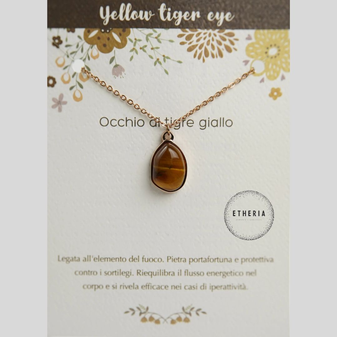 Pietre dell’Anima Collana Occhio di Tigre Giallo – Etheria