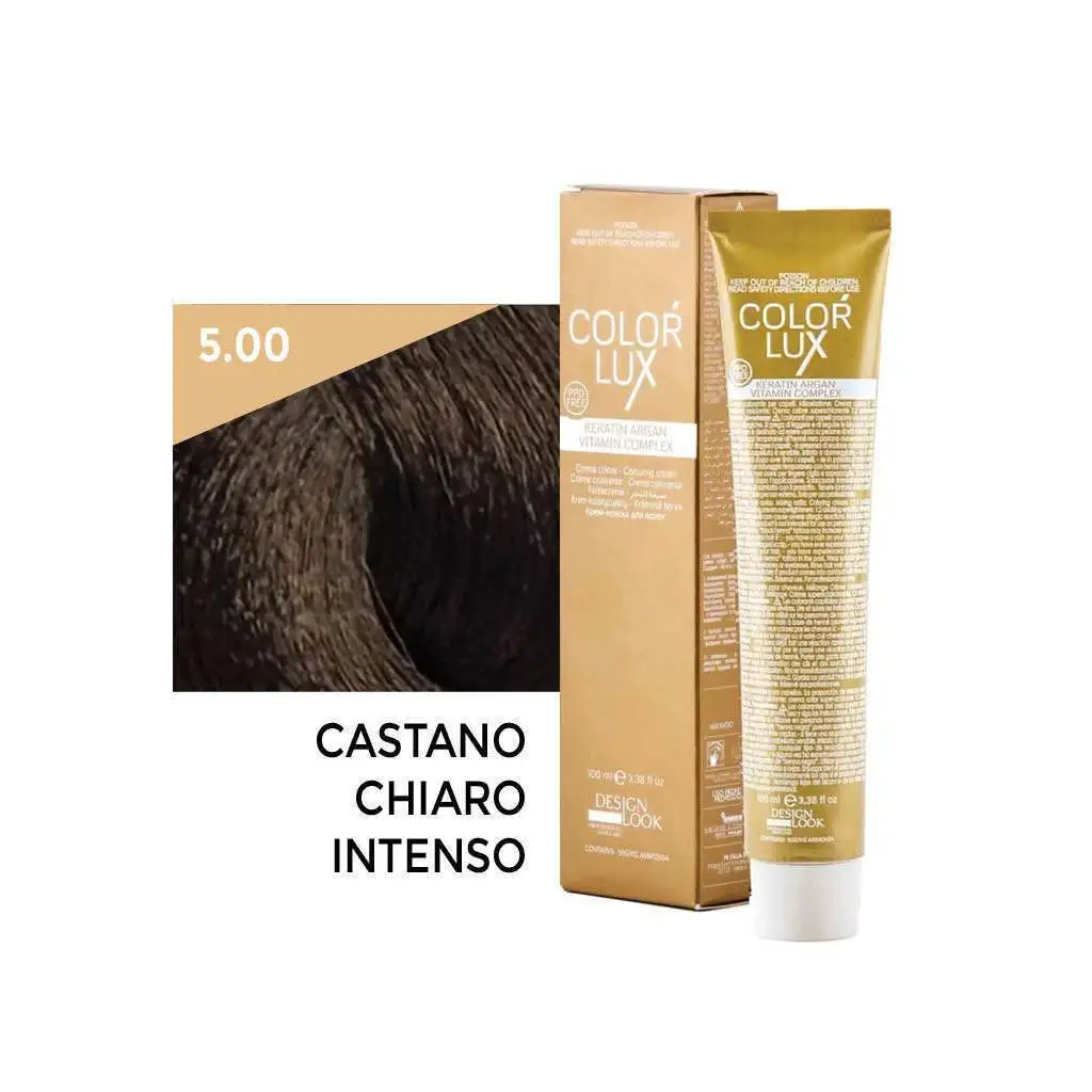 Color Lux Crema Colorante – 5.00 Castano Chiaro Intenso 100 ml – Design Look